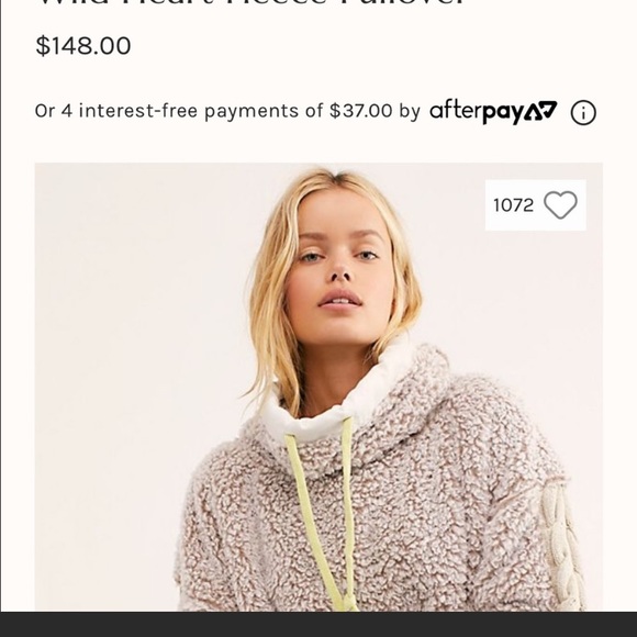 FP FREE PEOPLE BRAND STRETCH BOHO FLEECE PULLOVER SHERPA JACKET SWEATSHIRT TOP M - Picture 14 of 17